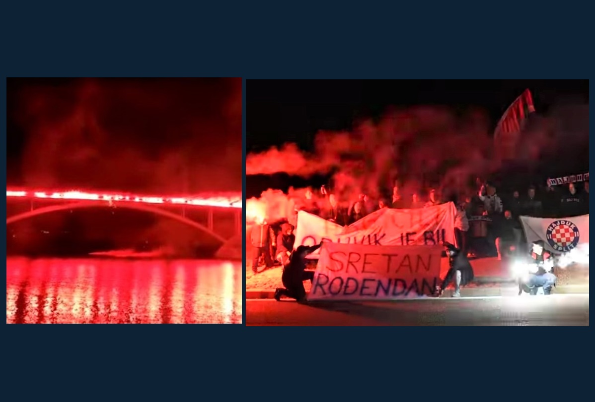 Bakljada na Paskom mostu u prigodi 111. rodendana Hajduka