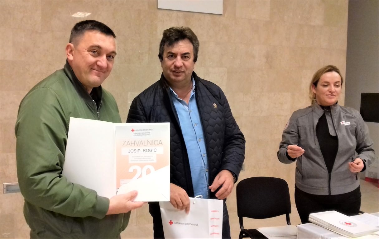 Pag: Zahvalnice dobrovoljnim darivateljima krvi