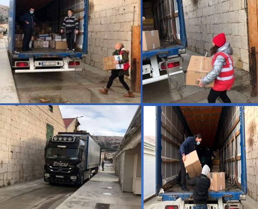 Iz Paga i Povljane u Sisačko-moslovačku županiju otpremljena dva šlepera s humanitarnom pomoći