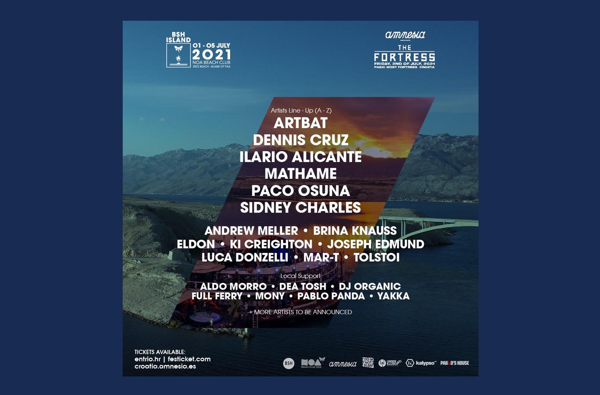 Počinju glazbena događanja na Pagu: BSH Island na utvrdi Fortica ugošćuje svjetsku glazbenu atrakciju ARTBAT