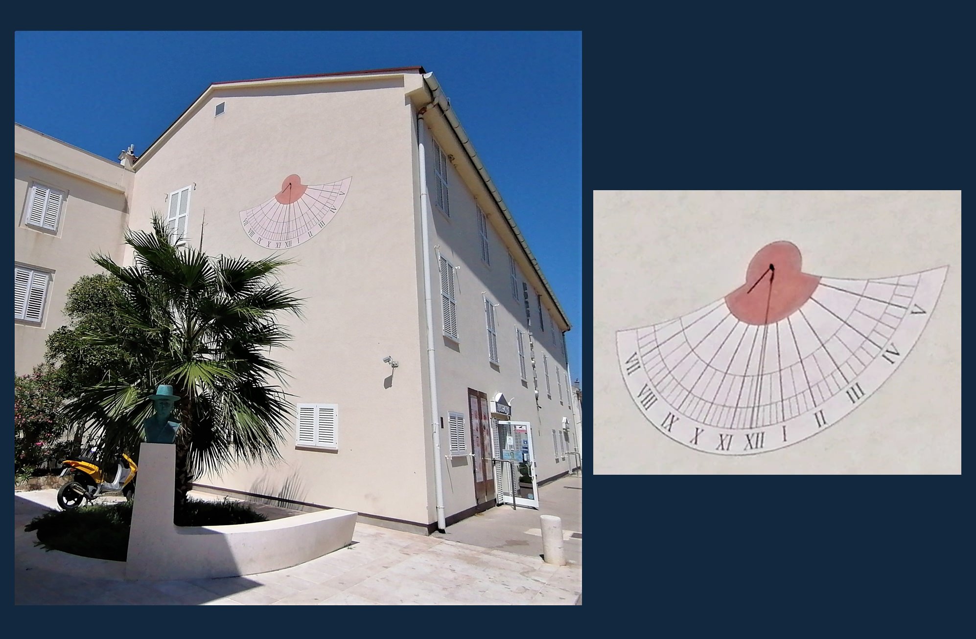 Sunčani sat na nekadašnjoj obiteljskoj kući Budak u Pagu podsjetnik je na nekadašnji način računanja vremena