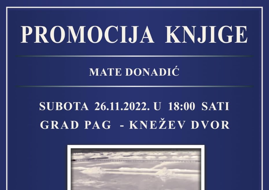 U Pagu, u subotu 26. studenog, predstavljanje knjige “Priča o soli”