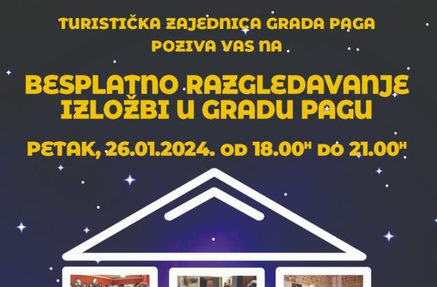 Besplatno razgledavanje izložbi u gradu Pagu