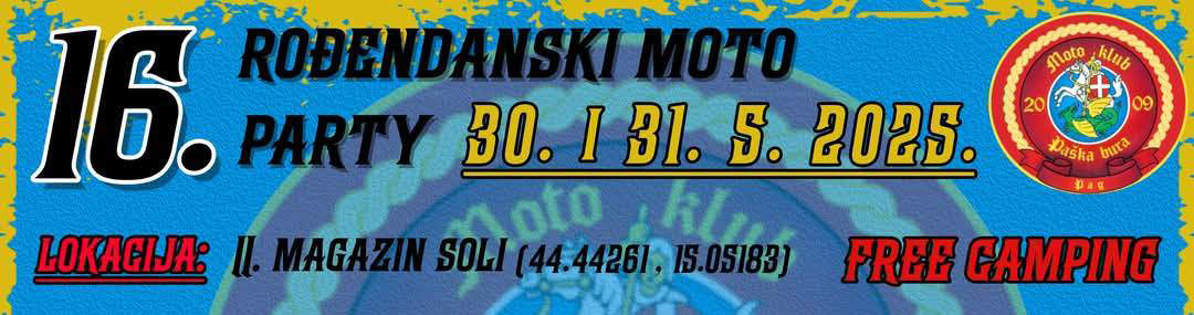 Moto klub Paška Bura slavi 16. rođendan uz veliki rođendanski moto party