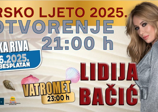 Lidija Bačić Lille otvara Virsko ljeto 2025. uz koncert i vatromet