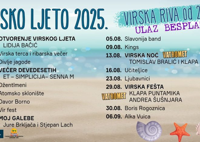 Virsko ljeto 2025. donosi bogat glazbeni program i vrhunsku zabavu