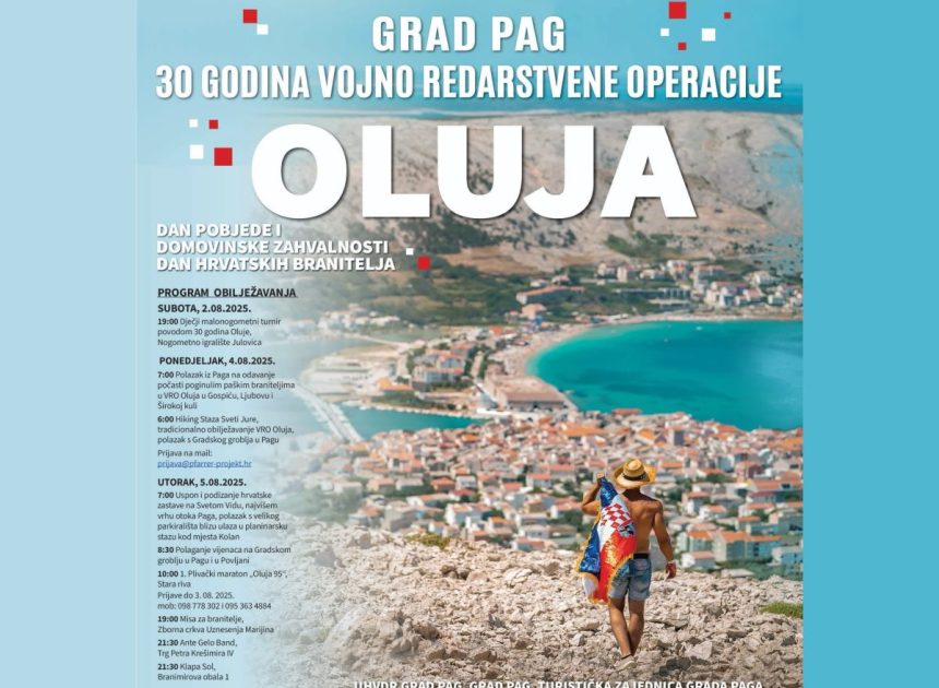 Pag: Obilježavanje 30. obljetnice Vojno-redarstvene operacije OLUJA