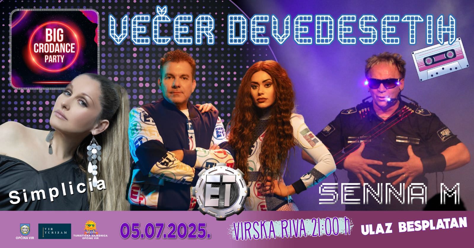 Večer devedesetih na Viru: ET, Simplicia i Senna M vraćaju publiku u zlatno doba domaće dance glazbe