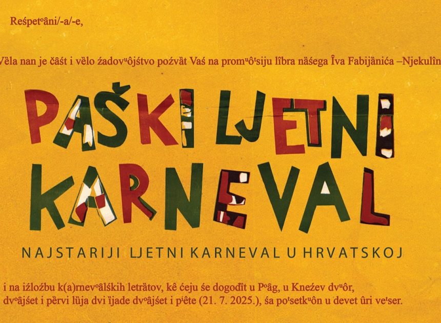 Pag: Promocija knjige Paški ljetni karneval – najstariji ljetni karneval u Hrvatskoj, prof. dr. sc. Ive Fabijanića