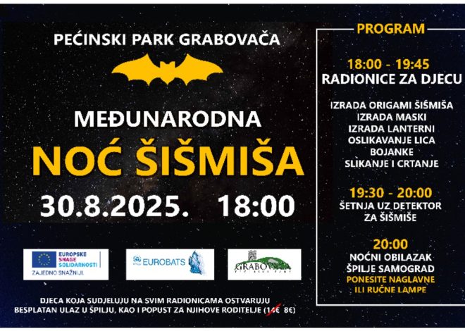 Međunarodna noć šišmiša u Pećinskom parku Grabovača