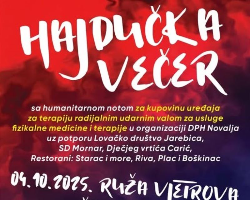 Novalja: Hajdučka večer s humanitarnom notom