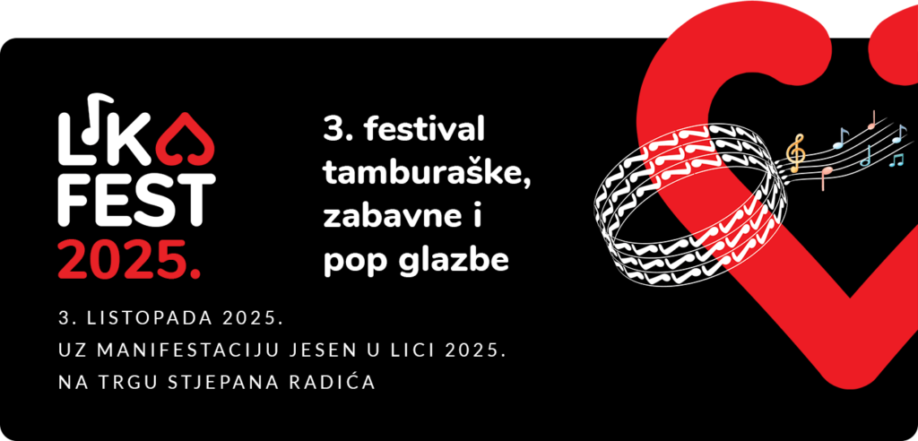 U Gospiću će se 3. listopada održati Lika Fest, 3. Festival tamburaške, zabavne i pop glazbe