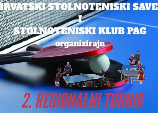 Pag: 2. regionalni turnir u stolnom tenisu za mlađe kategorije