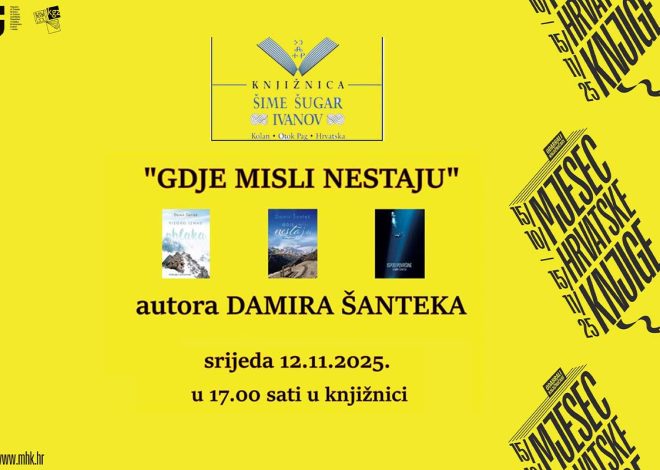 Damir Šantek gost Knjižnice Šime Šugar Ivanov u Kolanu