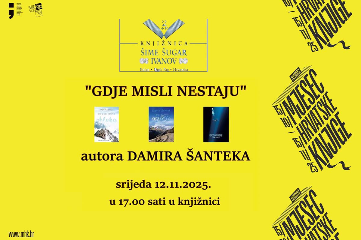 Damir Šantek gost Knjižnice Šime Šugar Ivanov u Kolanu