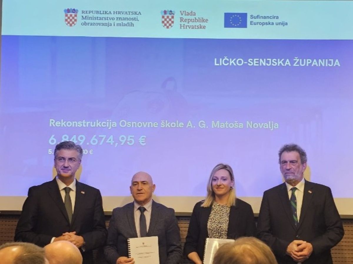 Grad Novalja dobio sedam milijuna eura za rekonstrukciju i dogradnju zgrade osnovne škole