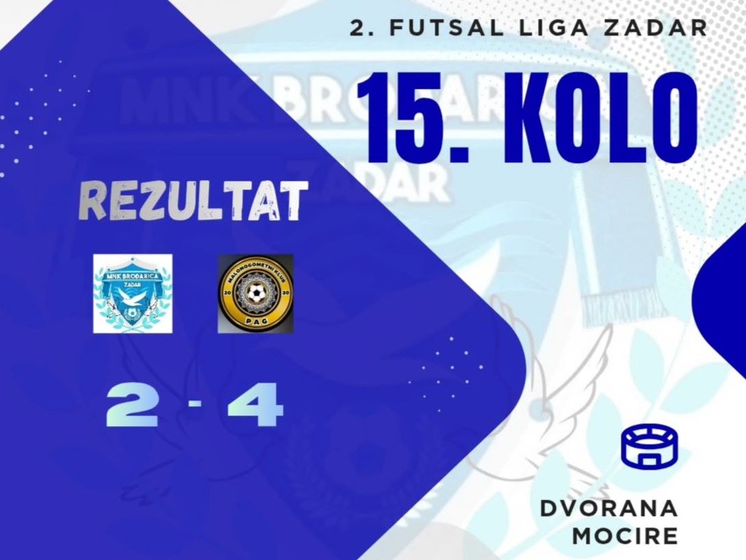 Futsal liga Zada: Uspješan vikend za nogometaše s Paga