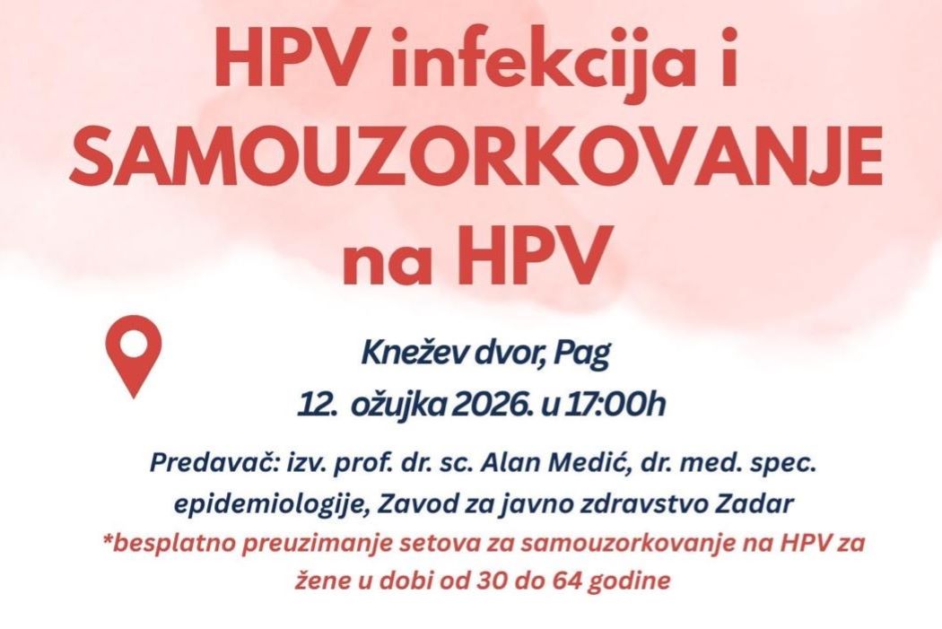 Pag: Predavanje HPV infekcija i samouzorkovanje na HPV
