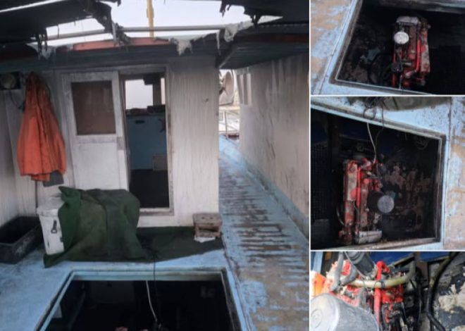 Požar ribarskog broda na Pagu