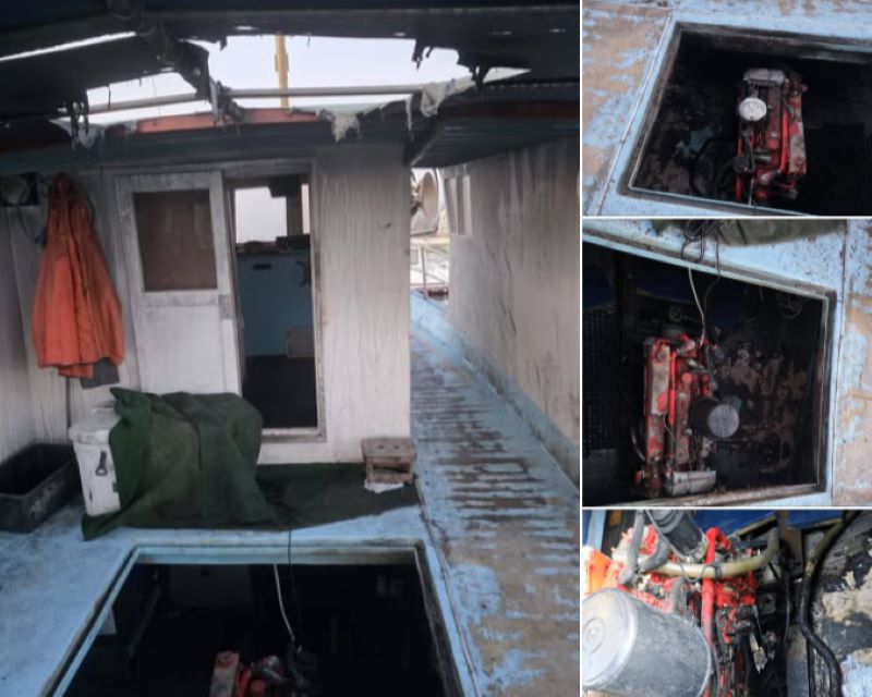 Požar ribarskog broda na Pagu