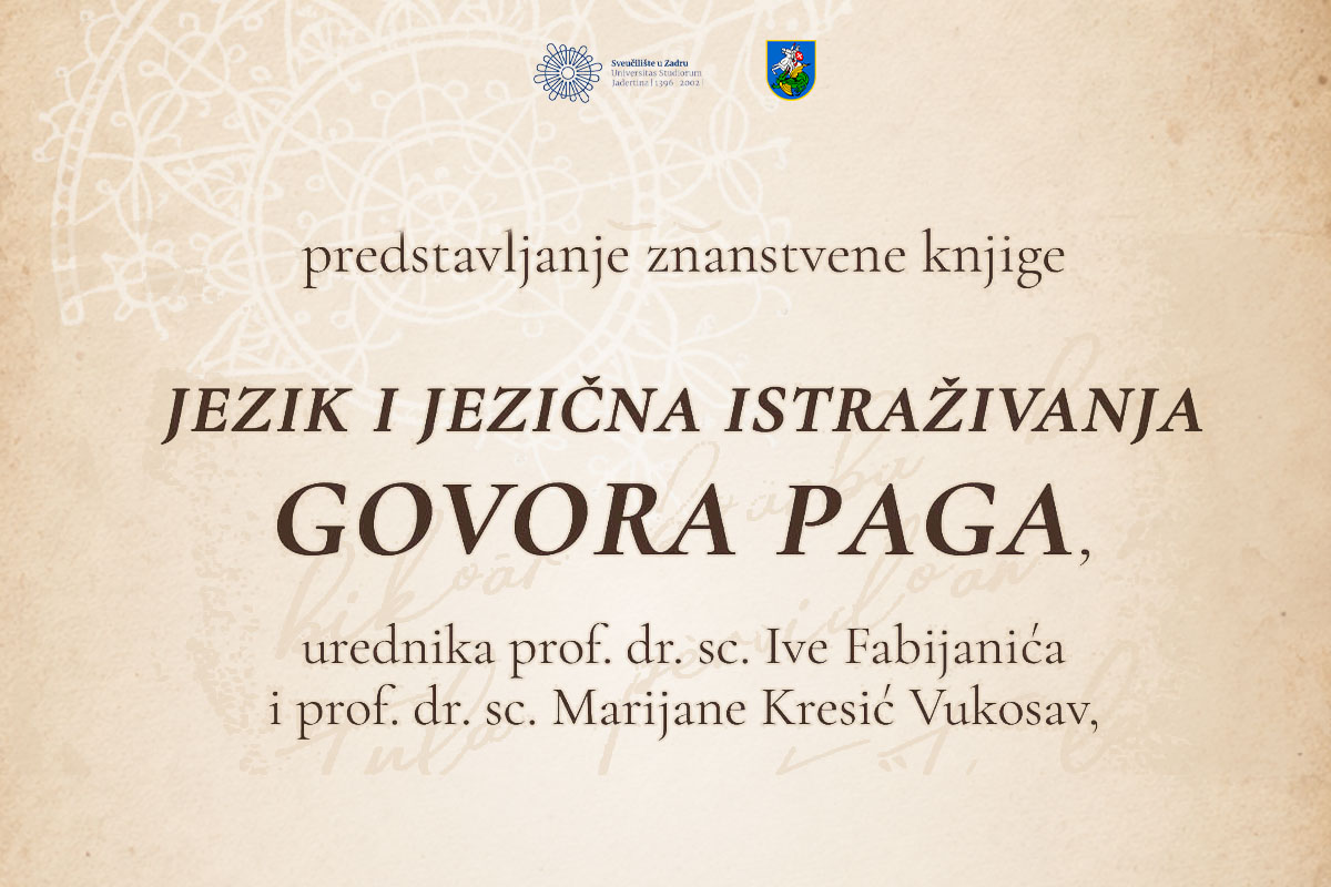 Predstavljanje znanstvene knjige „Jezik i jezična istraživanja govora Paga“