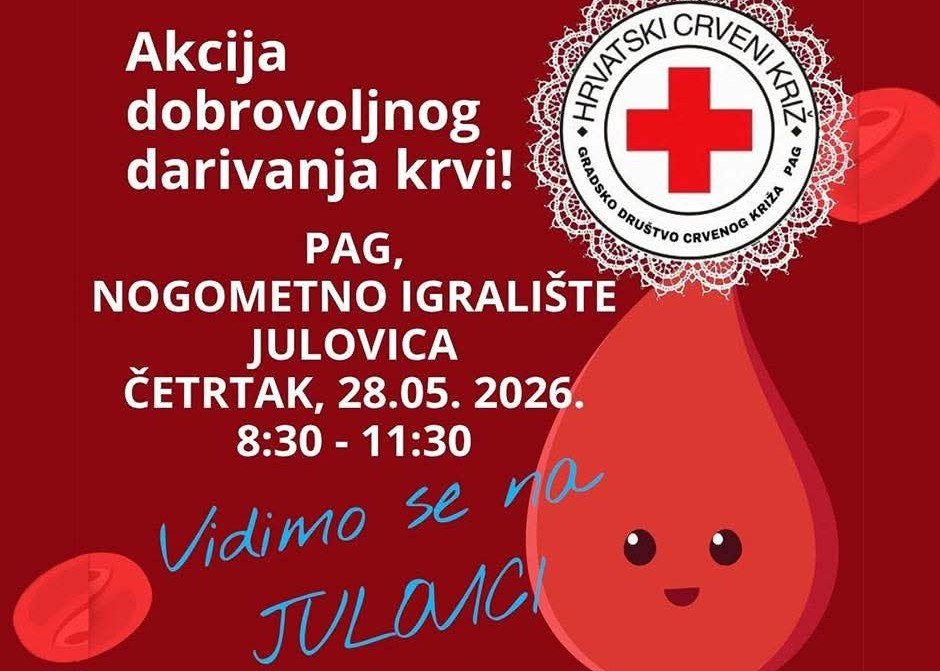 Druga ovogodišnja Akcija dobrovoljnog darivanja krvi u Pagu