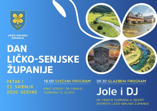 Ličko-senjska županija obilježava svoj dan cjelodnevnim programom