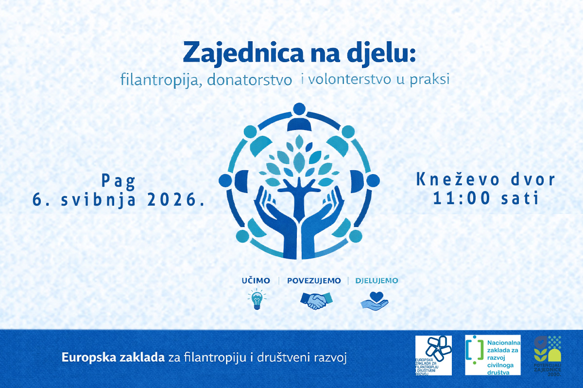 Pag: Radionica „Zajednica na djelu: filantropija, donatorstvo i volonterstvo u praksi“