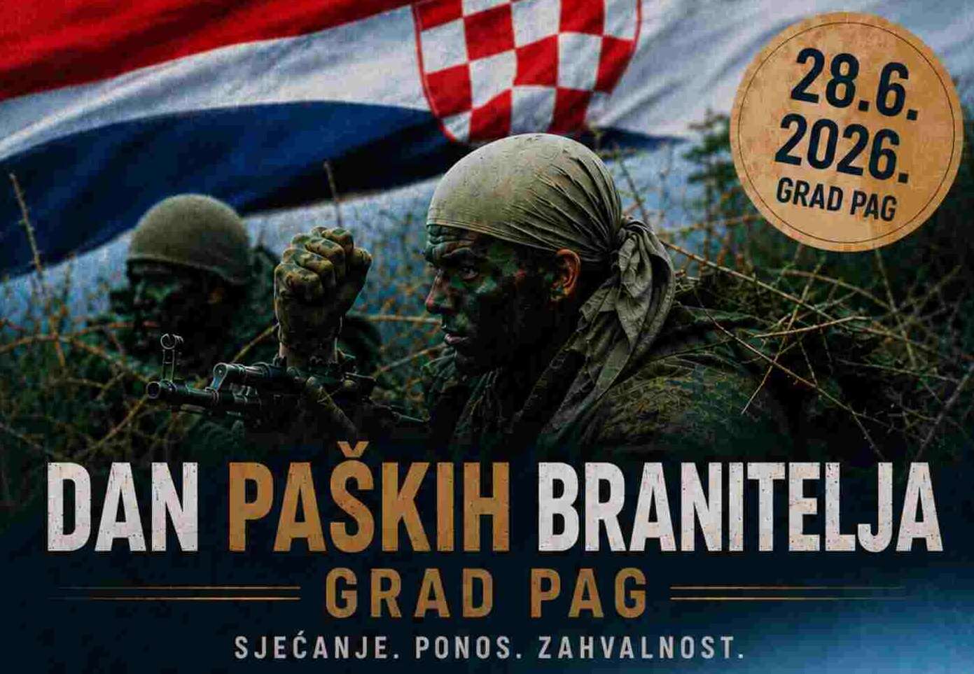 U nedjelju, 28. lipnja, obilježava se Dan paških branitelja