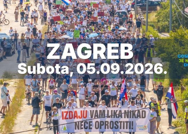 Najavljen prosvijed „Hodaj za Liku, hodaj za Hrvatsku“
