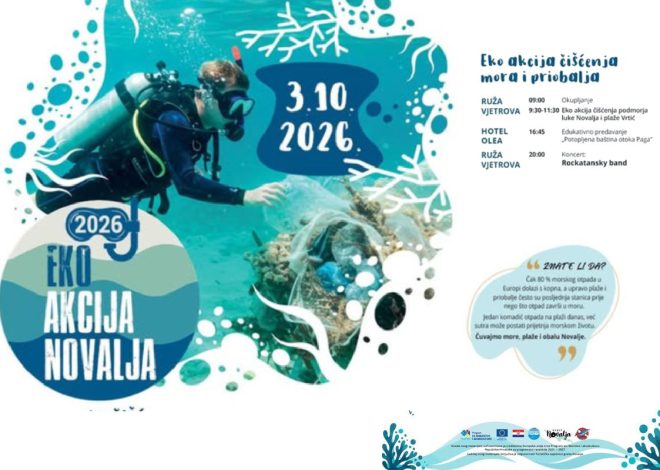 Eko akcija Novalja 2026. – zajedno za čisto more i obalu