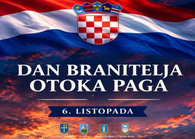 6. listopada obilježavat će se Dan branitelja otoka Paga