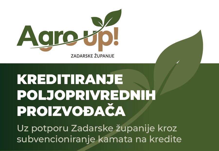 Agro up! – Zadarska županija subvencionira kamate na kredite za poljoprivrednike