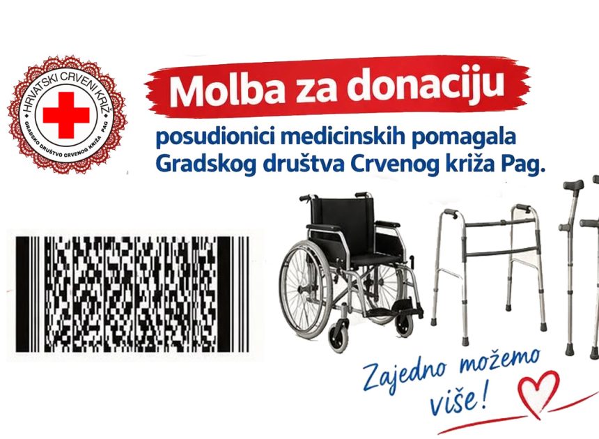 Gradsko društvo Crvenog križa Pag prikupljanja donacije za obnovu Posudionice medicinskih pomagala