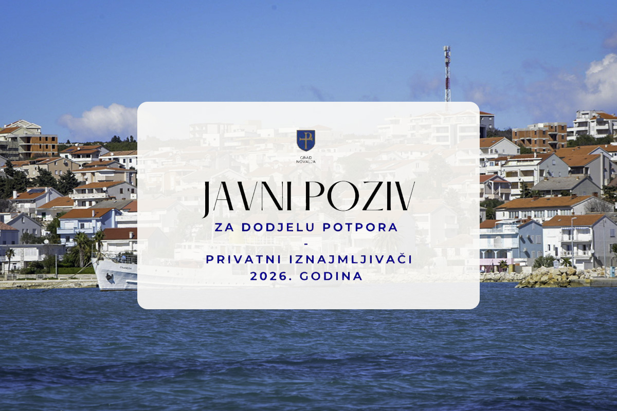 Grad Novalja uputio javni poziv za dodjelu potpore privatnim iznajmljivačima