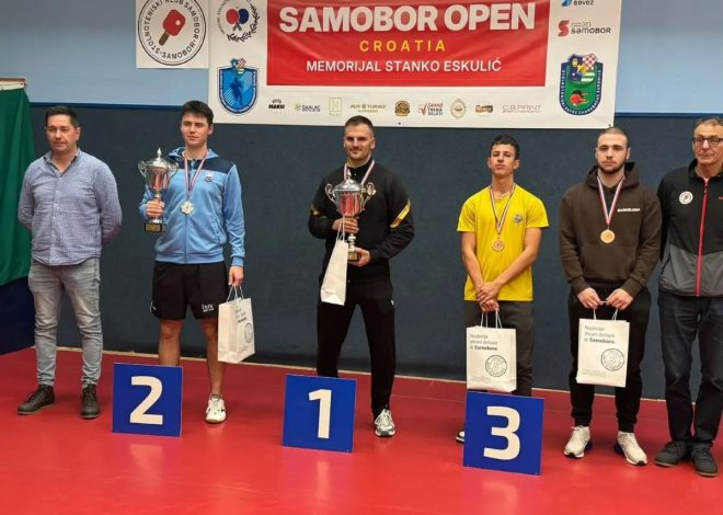 Mate Kurilić osvojio broncu na Otvorenom prvenstvu Samobora u stolnom tenisu