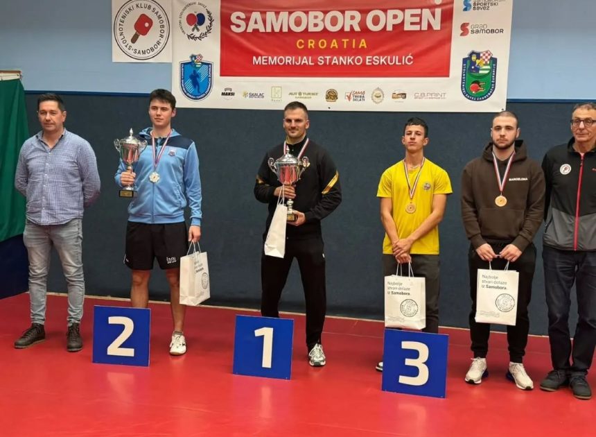 Mate Kurilić osvojio broncu na Otvorenom prvenstvu Samobora u stolnom tenisu