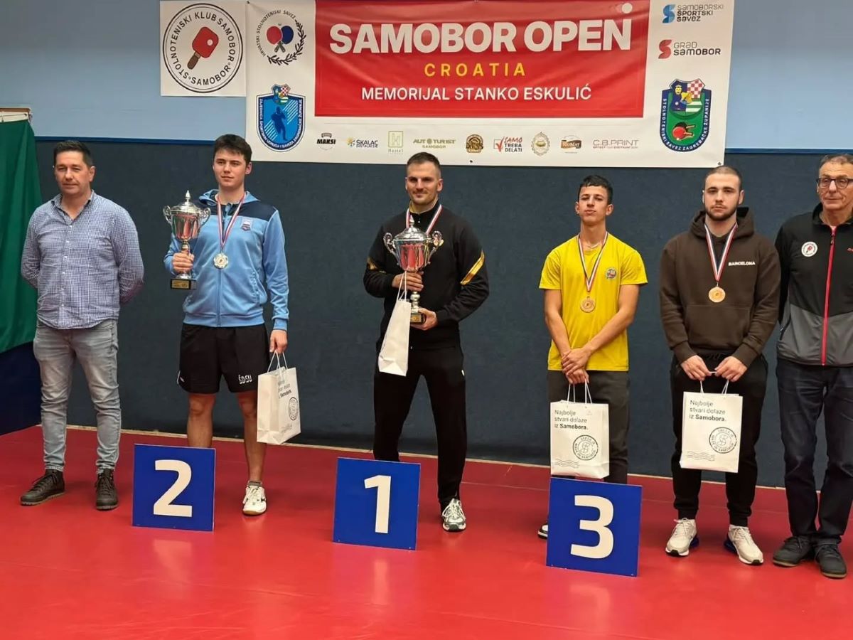 Mate Kurilić osvojio broncu na Otvorenom prvenstvu Samobora u stolnom tenisu